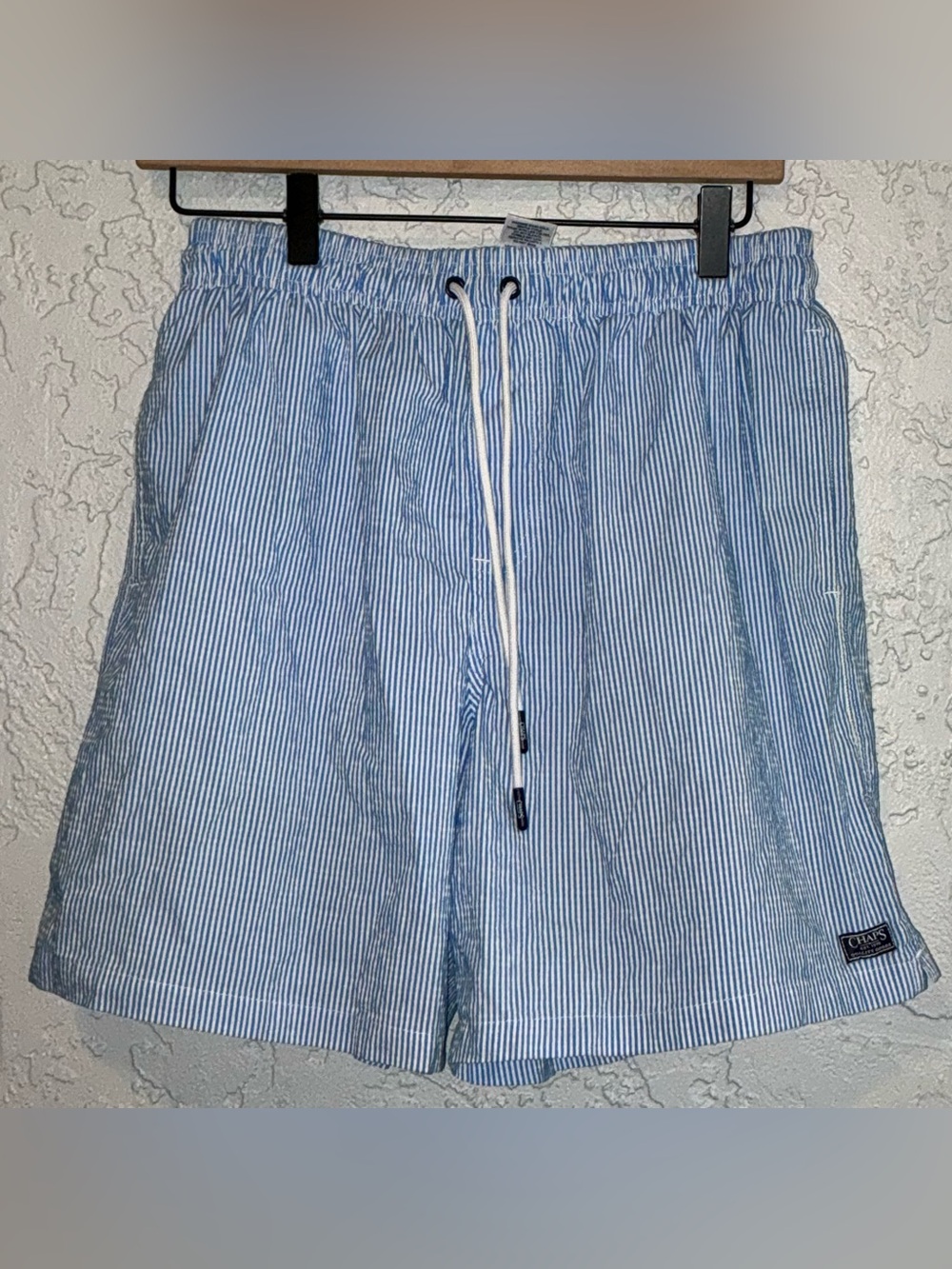 Chaps Men's Blue Striped Swim Shorts